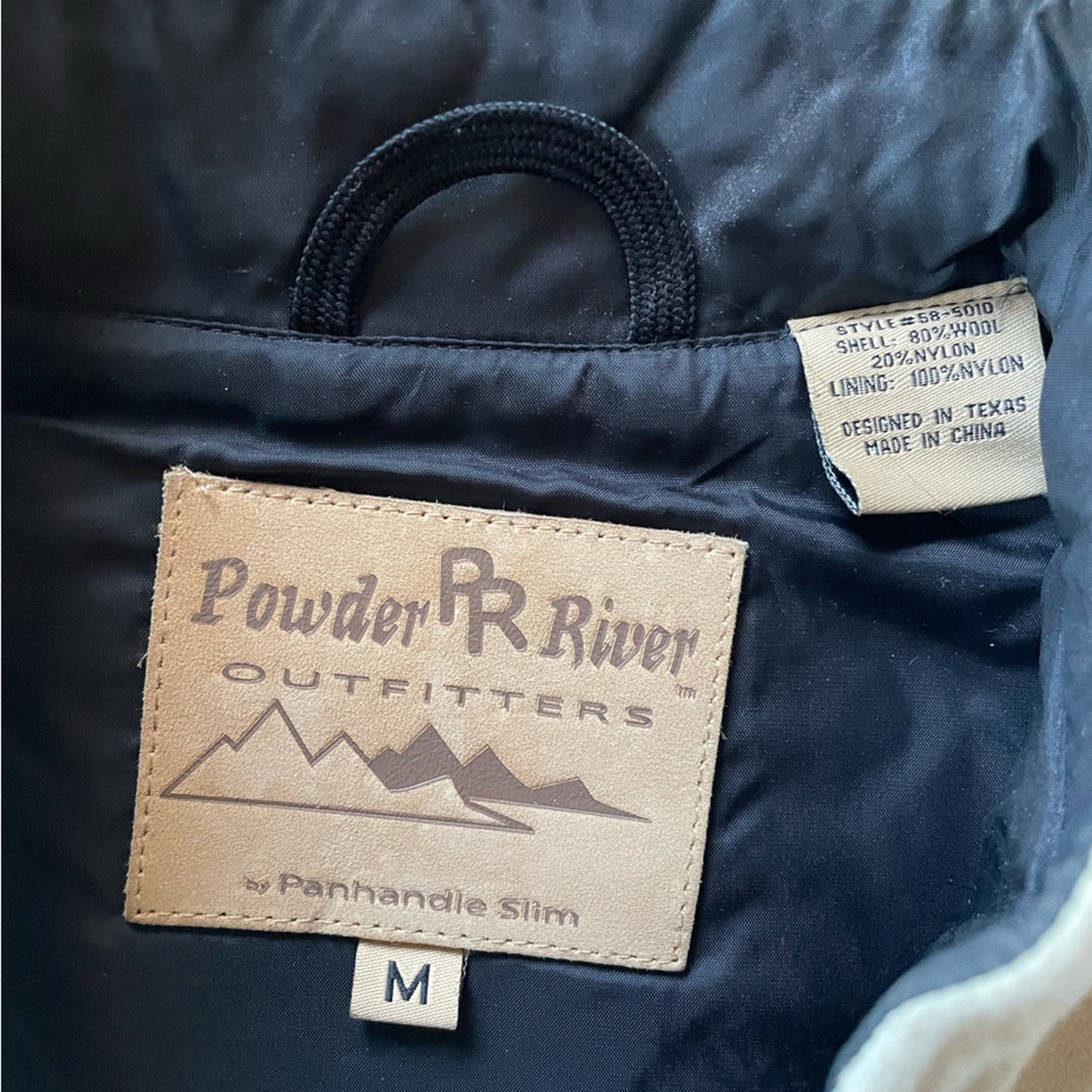 Powder River Outfitters Wool M Women's Cream Zip-Up Vest with Stand Collar - Picture 3 of 6